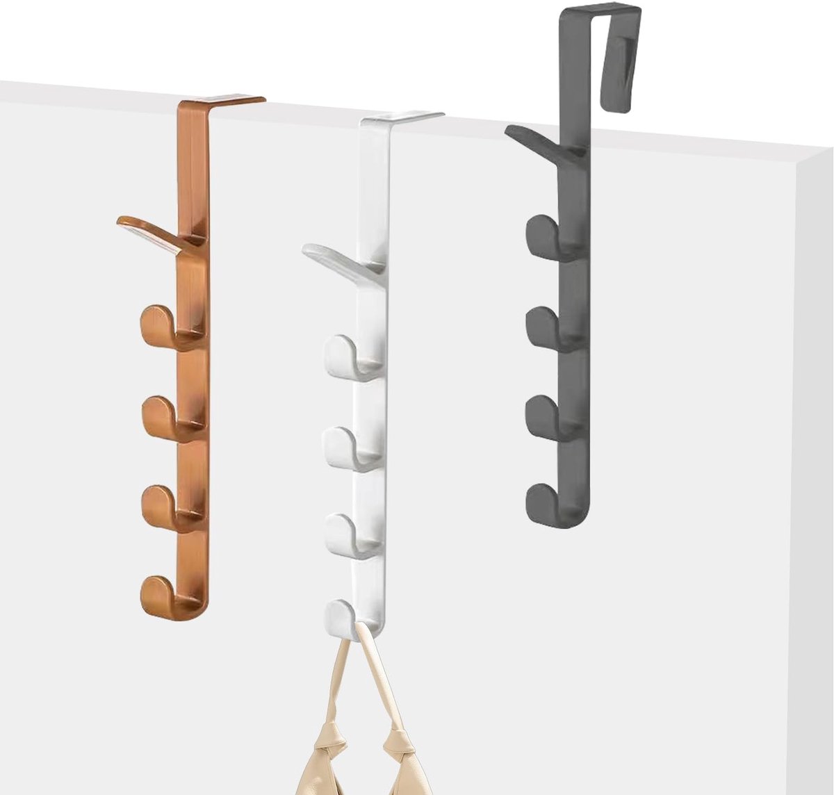 Solidchoice - Dailygoody - Verticale Over Deur Hangers - Ruimtebesparende Haak voor Kleding en Accessoires - Handig en Functioneel - Ideaal voor Kleine Ruimtes - Pe.