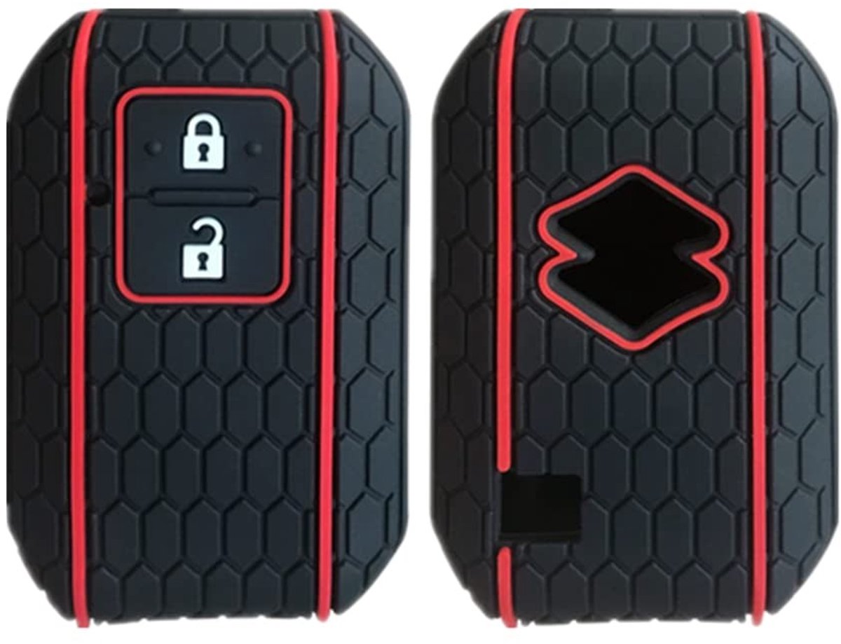 Solidchoice - Dailygoody - Siliconen autosleutelhoes - Bescherming voor autosleutels - Flexibel en wasbaar - Zwart - Sleutelaccessoires voor Suzuki - Geschikt voor ...