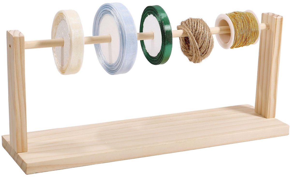 Solidchoice - Dailygoody - Houten Organizer voor Linten en Garenrollen - Perfect voor Knutselkamers - Ruimtebesparend - Ideaal voor Doe-Het-Zelf projecten - Organis