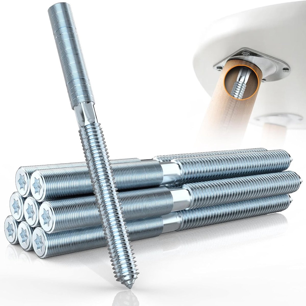 Dubbelzijdige Plugschroeven Torx T25 Verzinkt RVS Diverse Maten