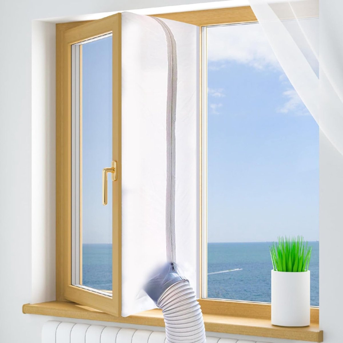 Quvo® Raamafdichting Airco - Raamafdichting Mobiele Airco - Raamafdichting Airco Universeel - Wit - 400cm x 10cm x 1cm