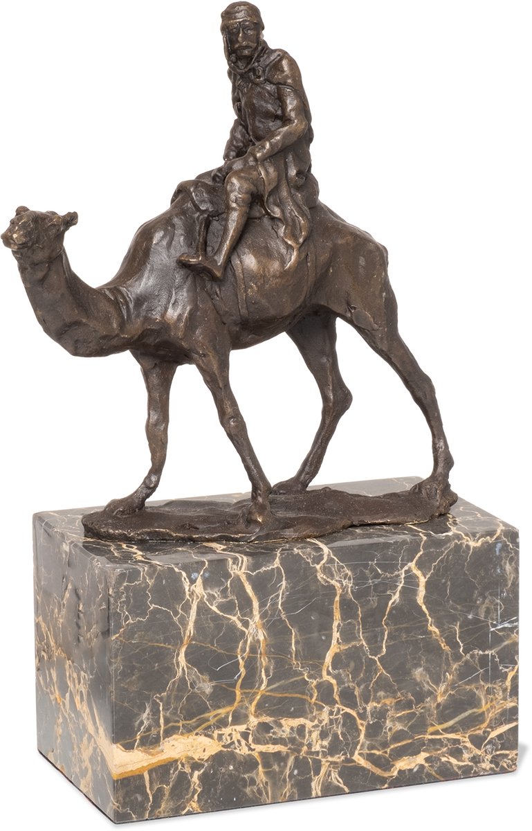 Moritz Bronzen Beeld Kameel met Ruiter – 22 cm – Antieke Sculptuur