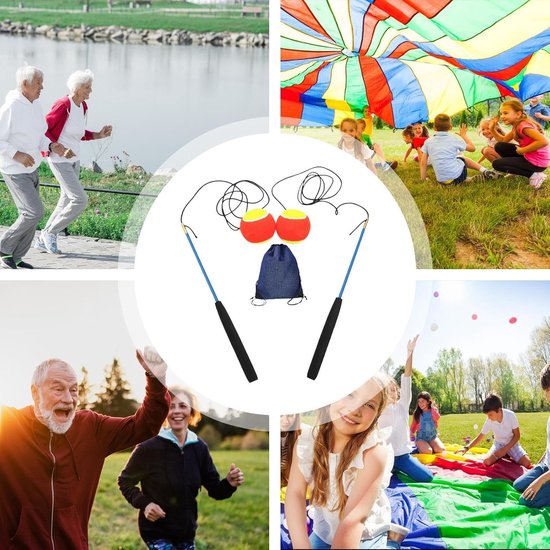 Schouder Swing Bal - Arm Trainer - Spierontspanning - Tangle-Free Dubbele Stangen - 371 Centimeter - Blauw — afbeelding 2