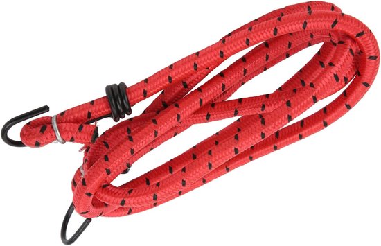 Elastisch Touw met Haken - Bagagetouw Spanschoen - Bagage Beveiligen - Gecoate Roestvrije Haken - 140 cm - Rood — afbeelding 4
