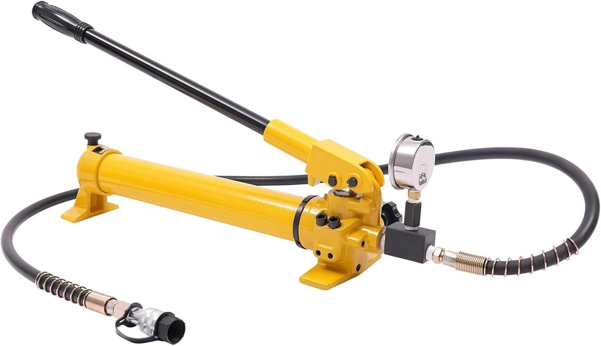 Handmatige Hydraulische Pomp - Hydraulische Pomp - Hydraulische Gereedschappen - 700 Bar Druk - 19 m Slang - Geel