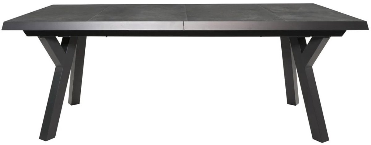 Murcia zwart uittrektafel exclusive 204/264x102 cm - matt antraciet