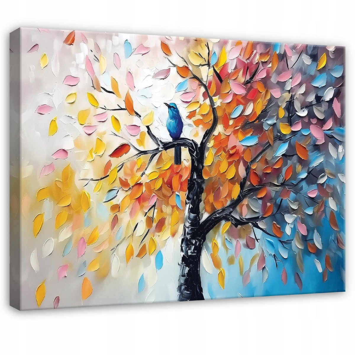 WALLARENA Schilderij op canvas - 120x80 cm - moderne 3D-boom abstract - abstract schilderij voor woonkamer en slaapkamer Veelkleurig