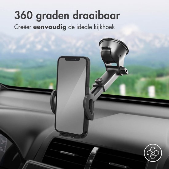 imoshion 2-in-1 Telefoonhouder Auto met Krachtige Zuignap voor Dashboard en Raam - Verstelbaar en 360° Draaibaar - GSM Houder - Universeel