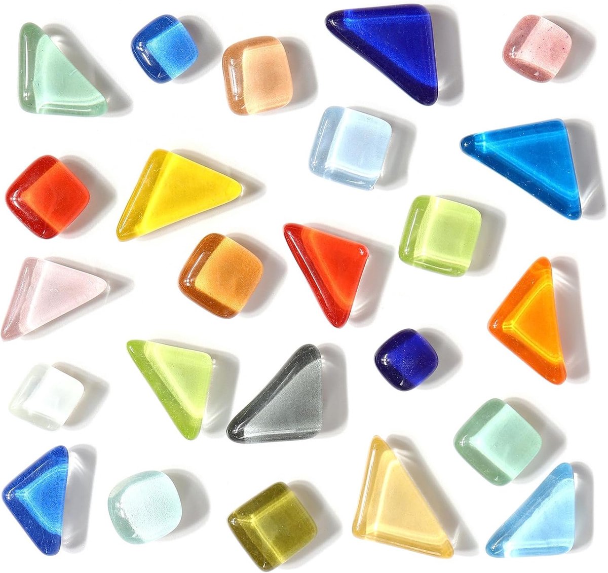 24 decoratieve koelkastmagneten van gekleurd glas, krachtige koelkastmagneten voor foto's en notities, creatieve koelkastmagneten in geometrische vormen, magneten voor magnetische borden in de keuken, op kantoor en op de koelkast