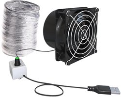 Huishoudelijke Ventilator - Afzuiger Mini Ventilator - Luchtverversing Ramen - Borstelloze Motor - 10x20x10 cm - Wit