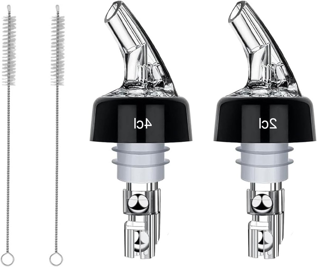 Set van 2 universele schenktuiten voor wijn, sterke dranken, cocktails en olie - 2 cl/4 cl