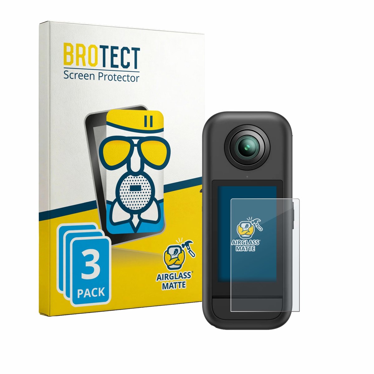 BROTECT - Screenprotector voor Akaso 360 - Folie Beschermfolie Beschermglas matte 3 Stuks