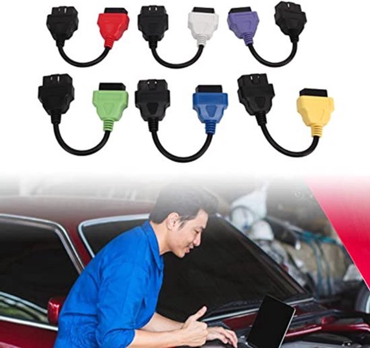Adapterkabel voor OBD2 Diagnostische ECU Scan Tool Vervanging voor 6 Stuks