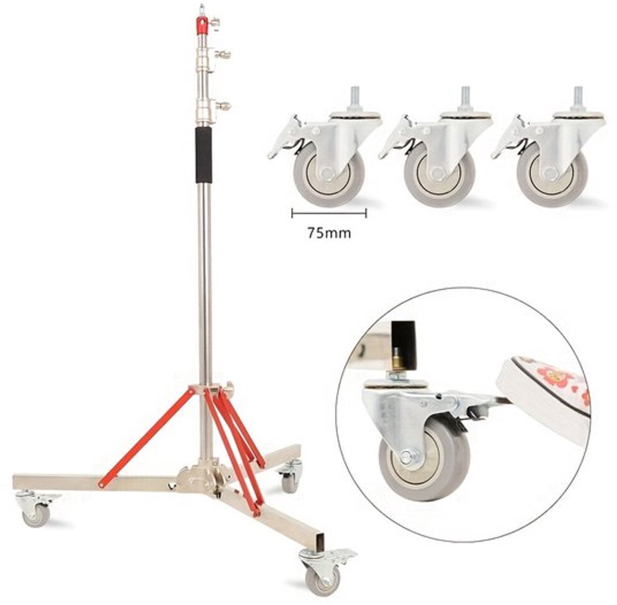 Extra Hoog Statief – Tripod – Lichtstatief – Camerastatief – Telefoonstatief – Metalen Constructie – Maximale Hoogte 320 cm