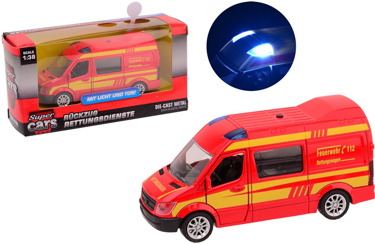Johntoy Brandweerauto Super Cars Met Licht En Geluid 17 Cm