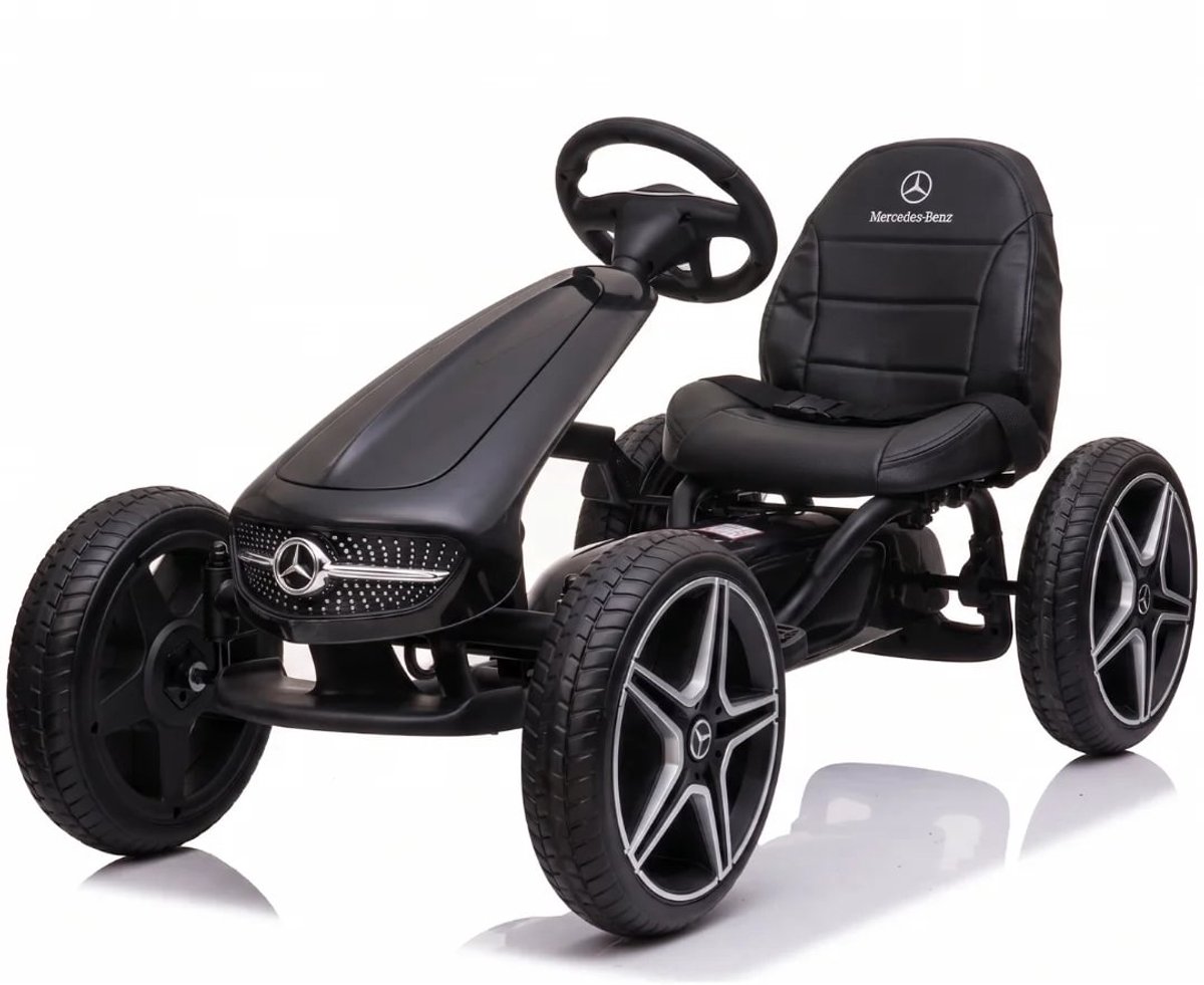 Bol.com Mercedes Skelter 3 tot 7 jaar – Officieel Gelicentieerde Go Kart met Lederen Zitje & Claxon – Kindervoertuig met Verstel... aanbieding