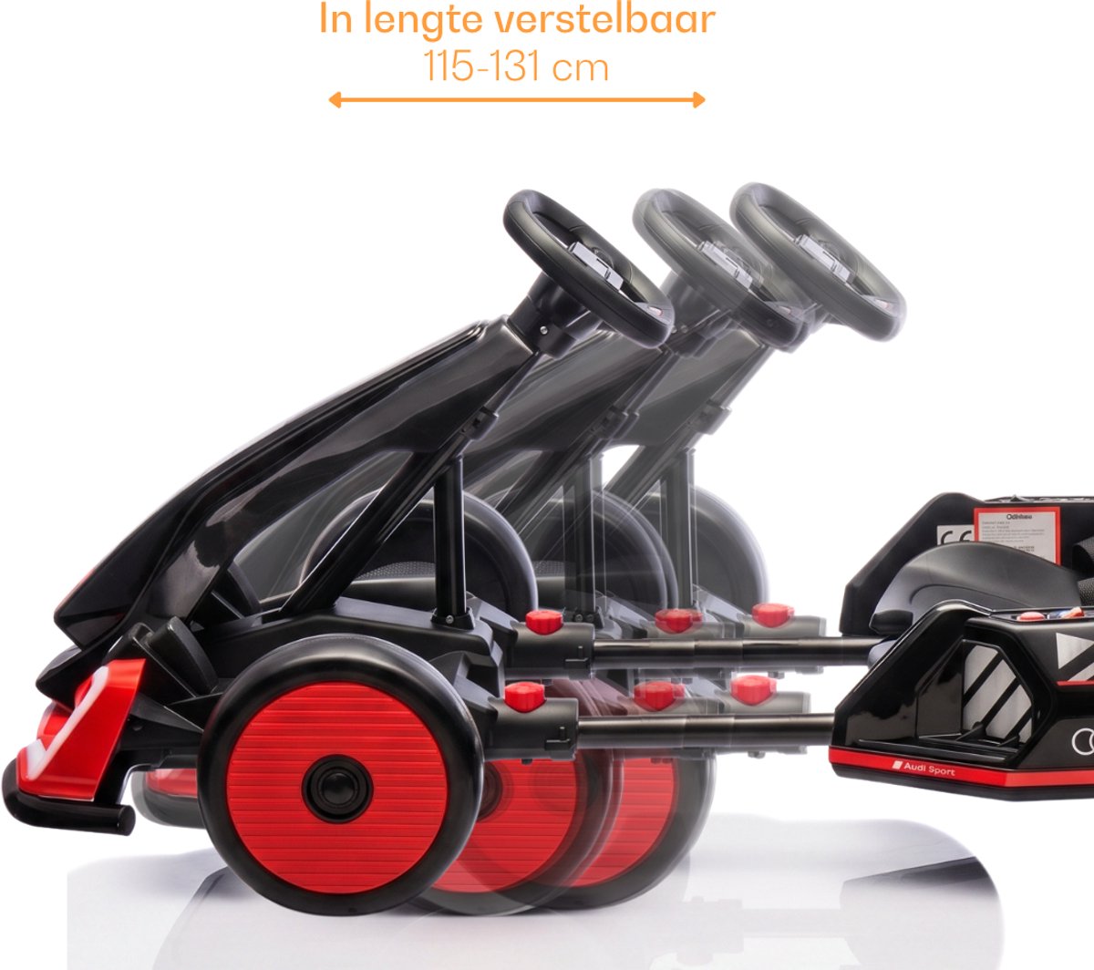 Audi Full Option Elektrische GoKart 6 tot 12 jaar – Officieel Gelicentieerde 24V Drift-Kart met Verstelbaar Frame & Bluetooth – Snelle Kinderkart met Soft-Start, LED-verlichting & EVA Voorwielen – Rood — afbeelding 8