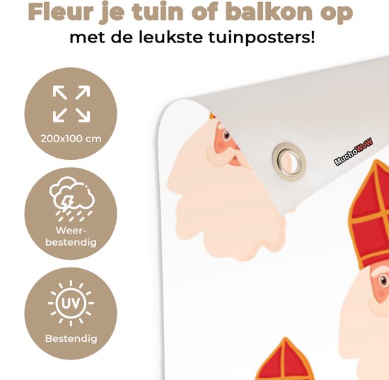 Affiche de clôture Sint - Sinterklaas - Sinterklaas Décoration - Enfants - Garçons - Filles - Enfant - 200x100 cm - Toile de jardin