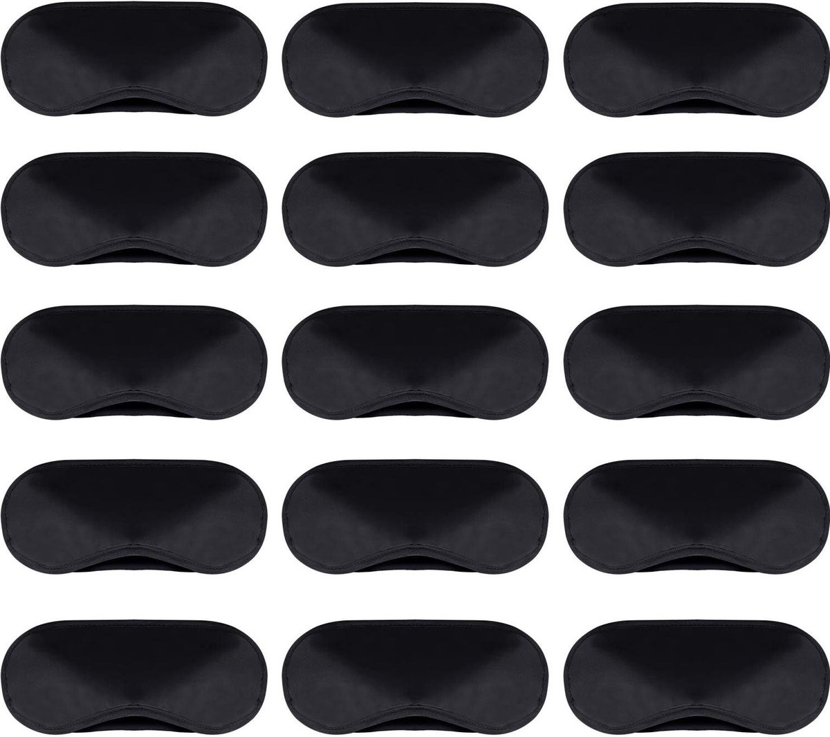 Set van 15 Zachte Oogmaskers met Neuspad en Verstelbare Band voor Comfortabel Reizen en Slaap