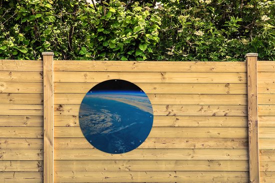 Garden Circle Terre - Espace - Air - 90x90 cm - Affiche de Jardin Ronde - Extérieur