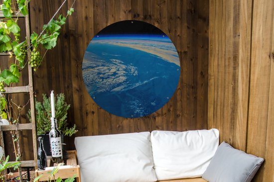Garden Circle Terre - Espace - Air - 90x90 cm - Affiche de Jardin Ronde - Extérieur