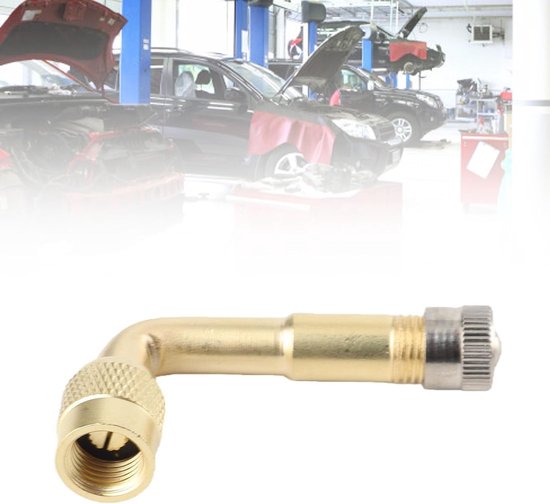 90 Degree Messing Ventiel Verlengadapter voor Auto, Motor, Fiets en Scooter - Universele Accessoire voor Verbeterde Prestaties — afbeelding 2