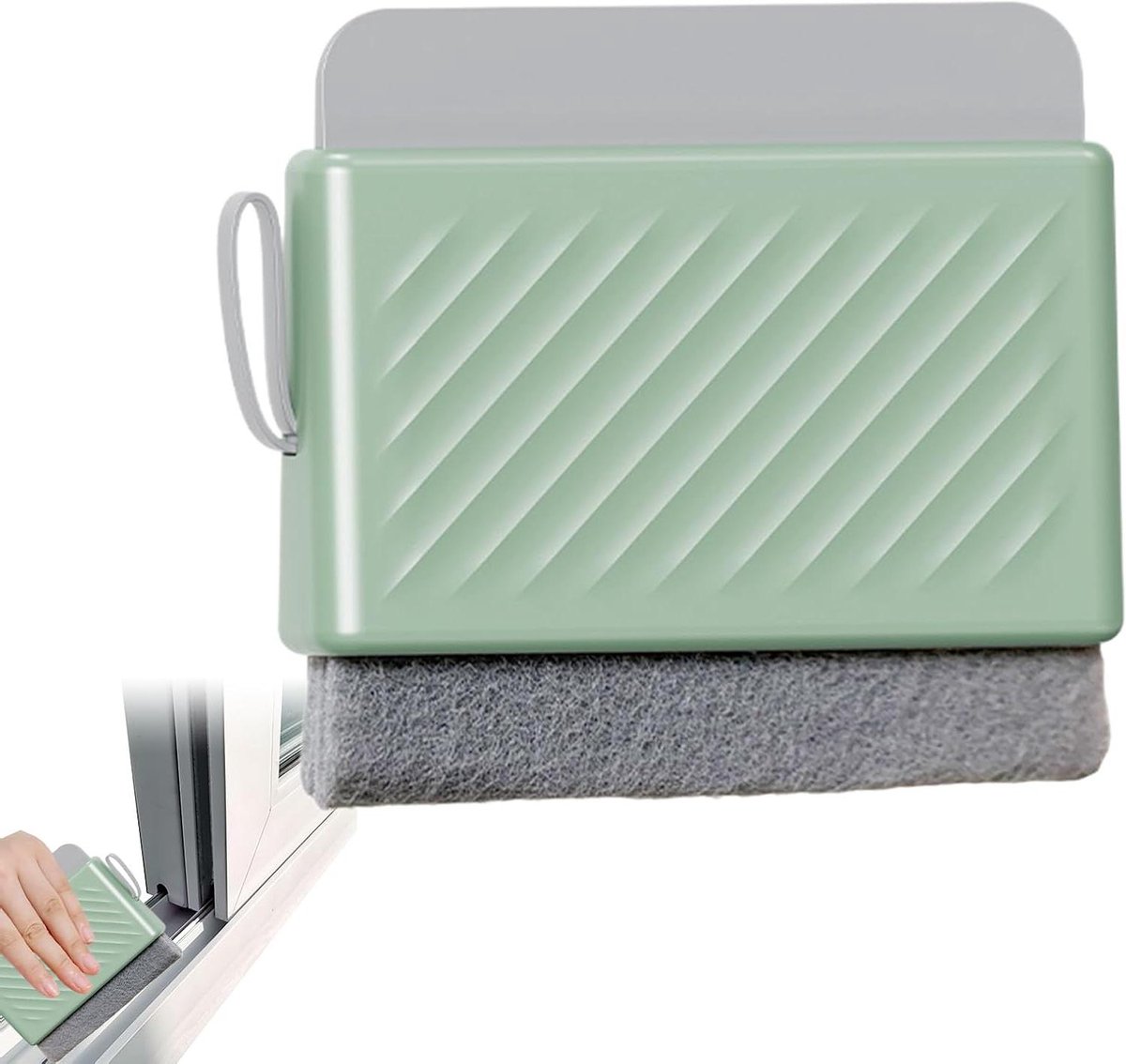 Vensterwisser - Ruitenreiniger - Schoonmaken Glas - Flexibele Kop - 14 x 12.4 cm - Groen