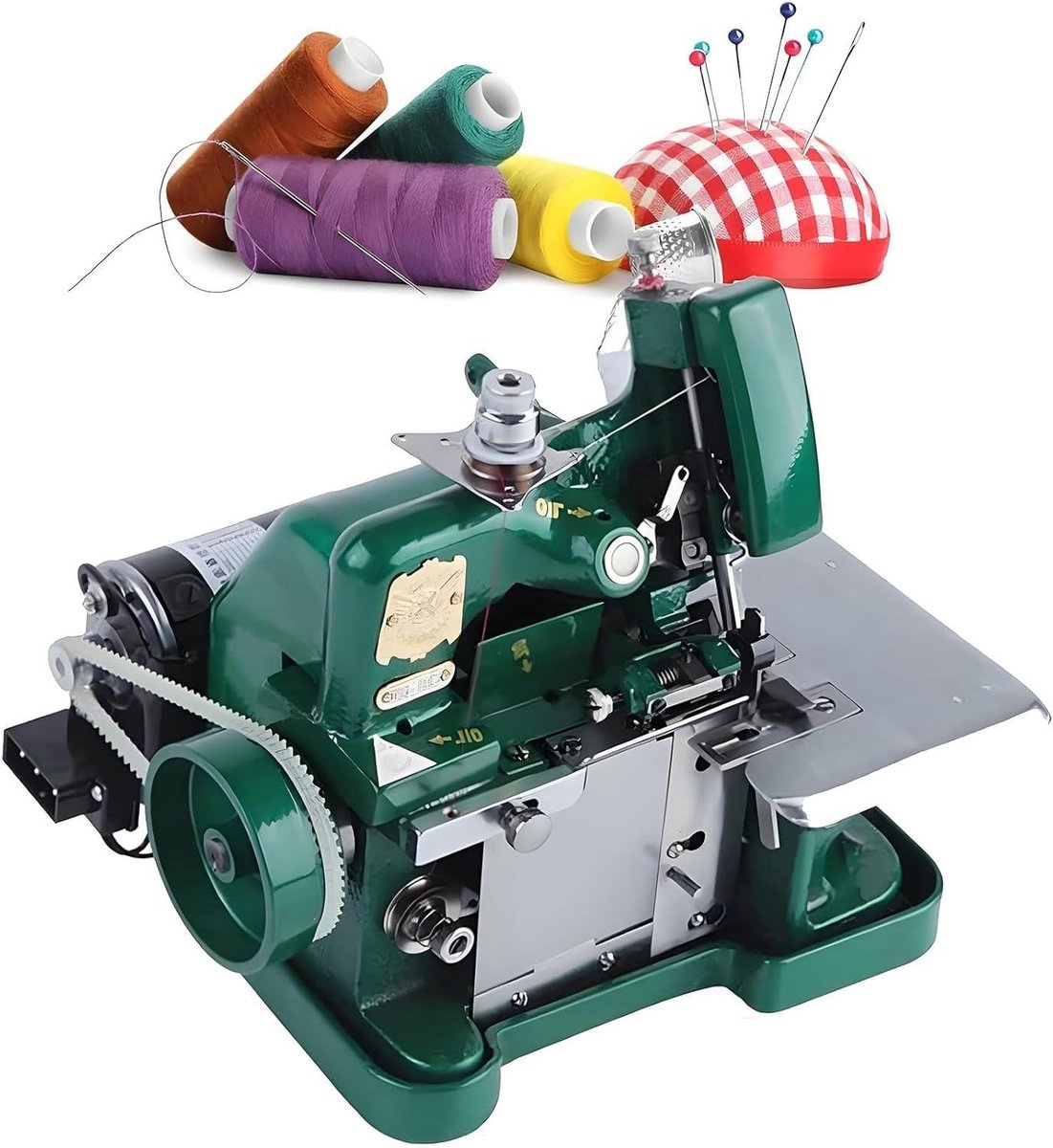 Overlock Naaimachine - Serger Machine - Professioneel Naaiwerk - Gietijzeren Constructie - 255 x 210 x 270 mm - Meerkleurig