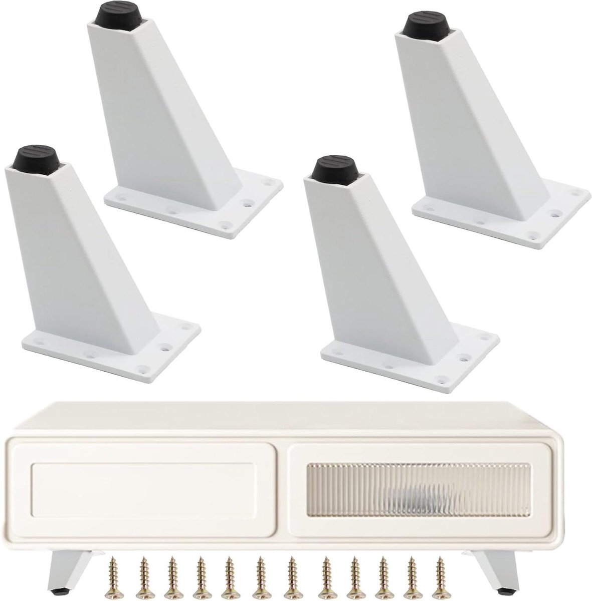 Meubelpoten - Bankpoten Kastvoet - Meubels Verhogen - Aluminiumlegering - 8 cm - Wit
