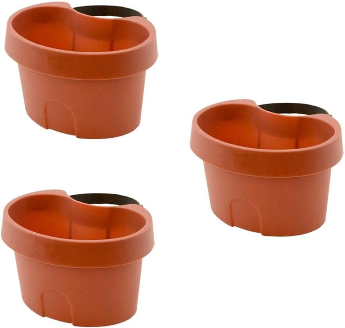 Muurbloempotten Set - Hangmand Plantenbak - Planten Decoratie - Ruimtebesparend Ontwerp - 19X14CM - Bruin