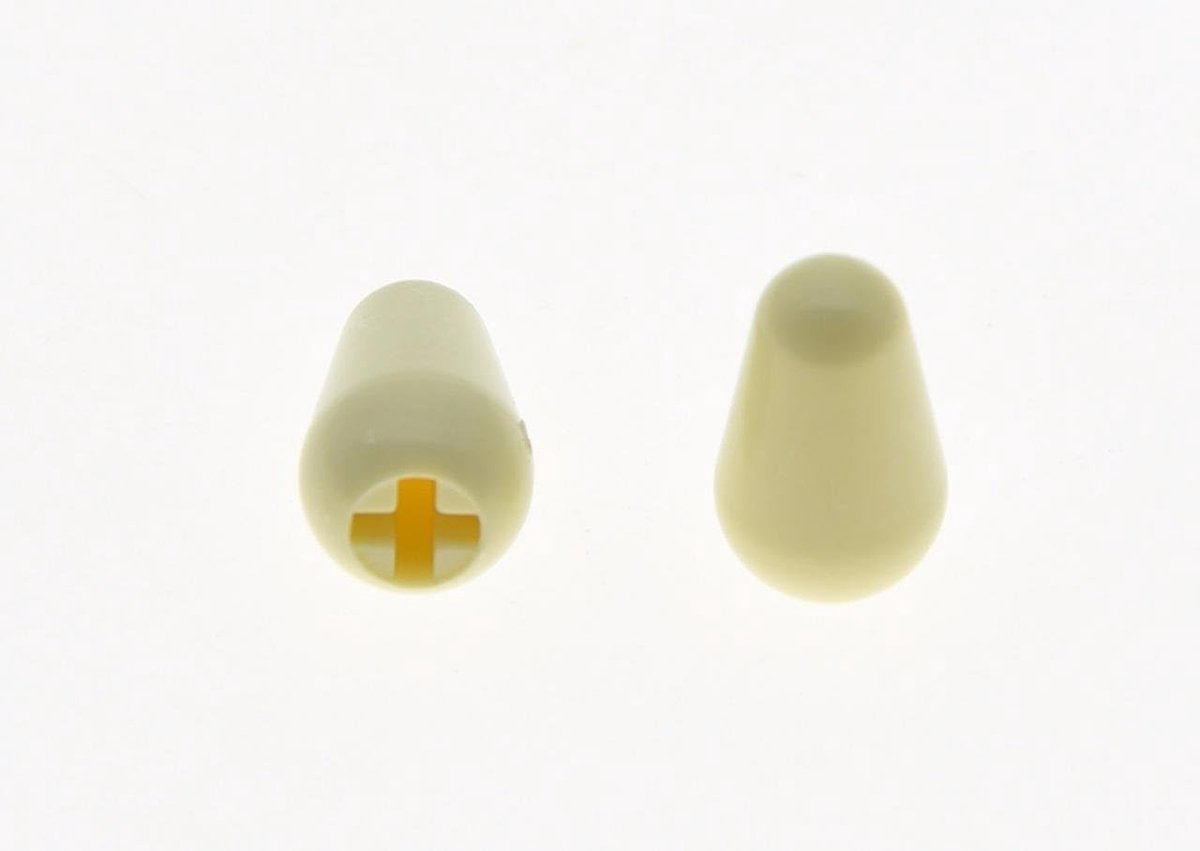 2 Stuks 5-Weg Stratocaster Schakelaar Tip Cap voor USA Fender Stratocaster - Verstevigd, Wit, Geschikt voor Gitaar Accessoires