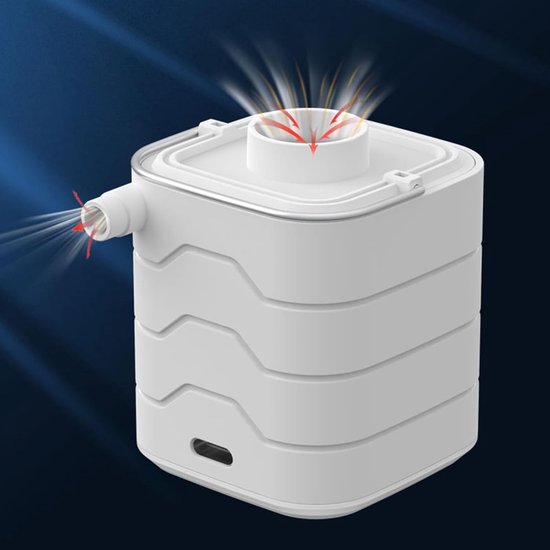 Elektrische Luchtpomp - Luchtbed Pomp - Kamperen en Reizen - Ingebouwd LED-licht - 180L/min - Meerkleurig — afbeelding 5