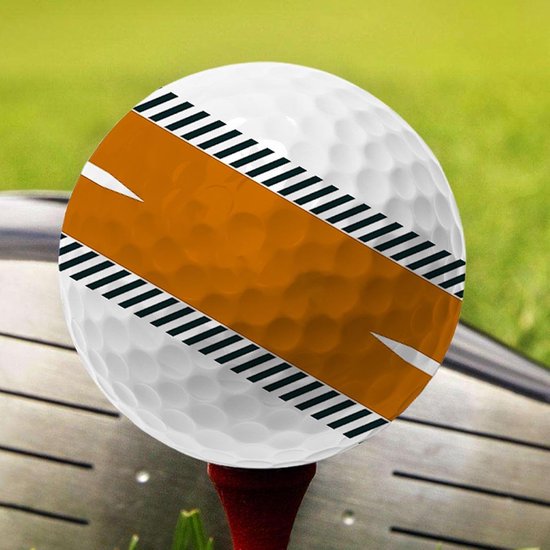 Golftrainingsbal - Oefen golfbal - Golf houding verbeteren - Oranje lijnen ontwerp - 531 Inch diameter - Oranje — afbeelding 4