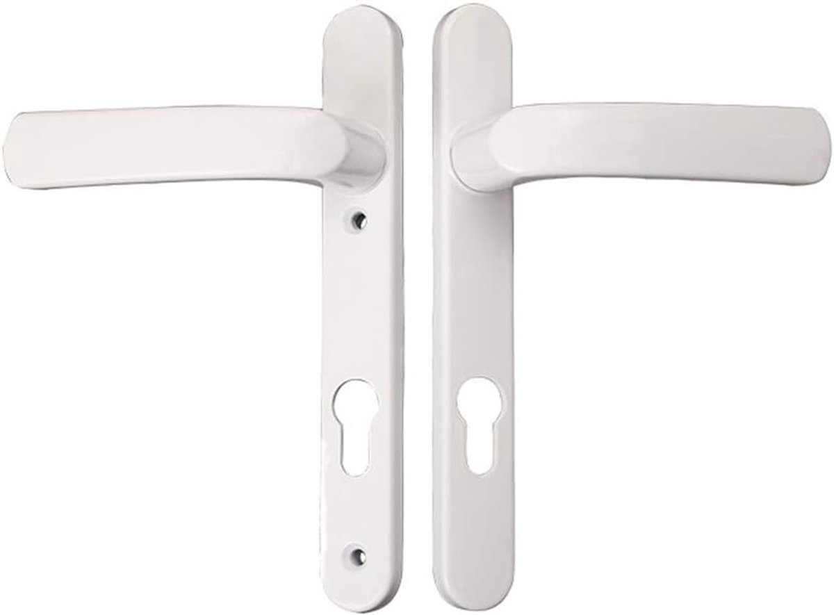 Witte en Zwarte PVC Deurhendels voor Buitendeuren - Set van 1 Paar met Veermechanisme en Dubbelglas Geschikt