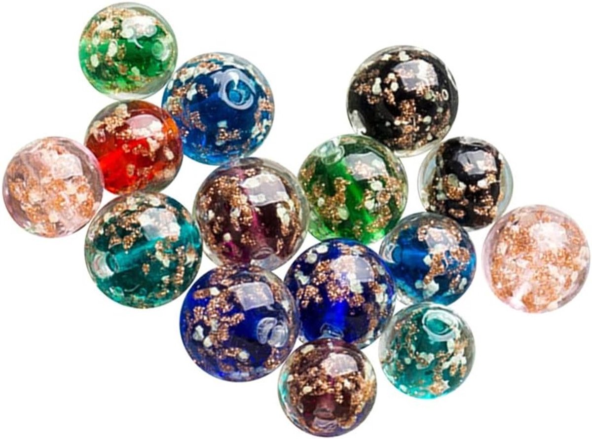 40 Stuks 12mm Murano Glazen Kralen in Diverse Kleuren voor Sieraden Maken en Creatieve Projecten