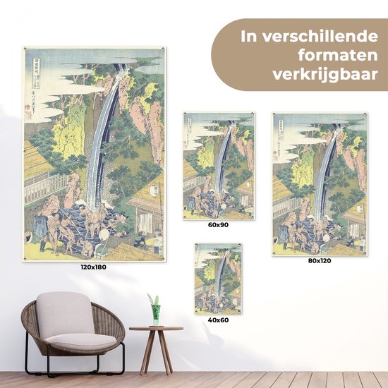 La cascade de Roben à Oyama dans la province de Sagami - Peinture de Katsushika Hokusai Garden poster 80x120 cm - Toile de jardin / Toile d'extérieur / Peintures d'extérieur (décoration de jardin)
