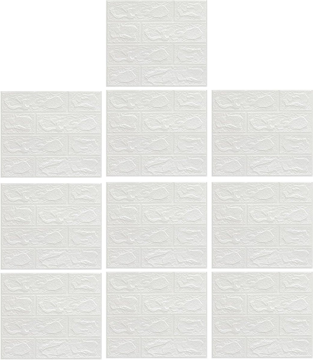 3D Wandplaat Zelfklevend Foam Behangstickers voor Thuisdecoratie - Wit, 30x35cm, Muurdecoratie, Interieurdesign, Creatieve Wandversiering