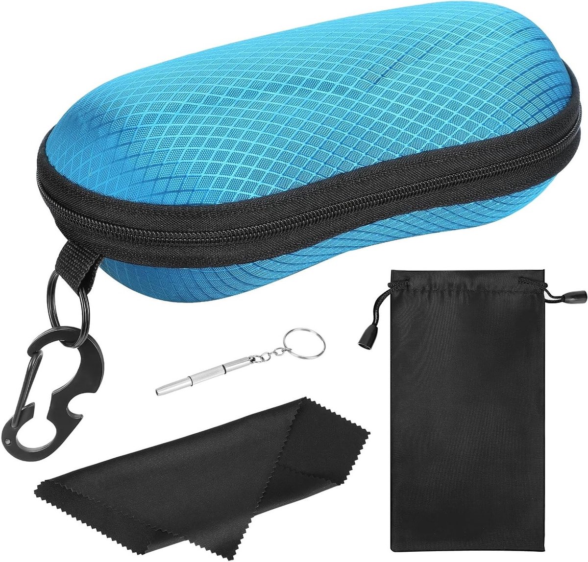 EVA Semi Hard Shell Zonnebril Etui voor Unisex, Ideaal voor Opberging van Zonnebrillen en Brillen met Haak