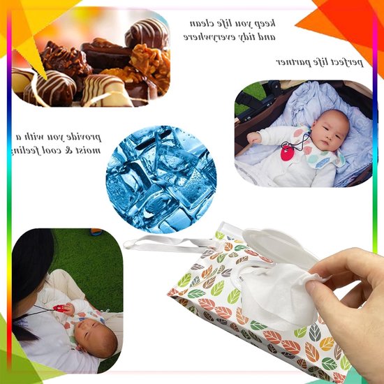 Herbruikbare Dispenser voor Nat Wipes (4 Stuks) - Vuilniszakken voor Baby Luiers, Refillbare Reis Pouch Houder voor Vochtige Doekjes, Houdt Doekjes Vochtig en Fris — afbeelding 5