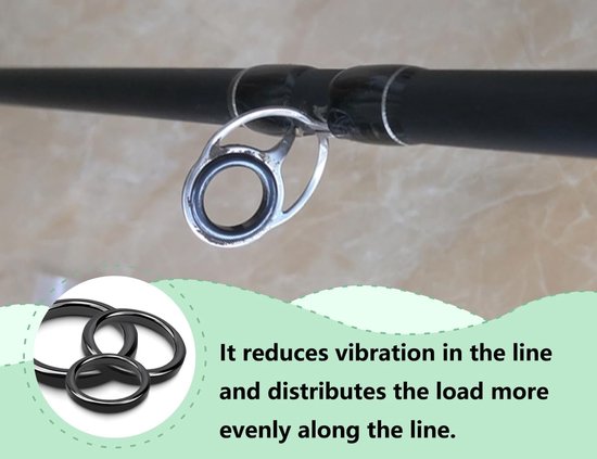 44-Piece Fishing Rod Rings Set - Ceramic Ring - Rail Rod Tip Ring - Rod Guide - Zwart - 3.75mm-29.8mm — afbeelding 2