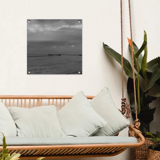 Posters de jardin Mer des Wadden - Zwart - Wit - Mer des Wadden - 50x50 cm