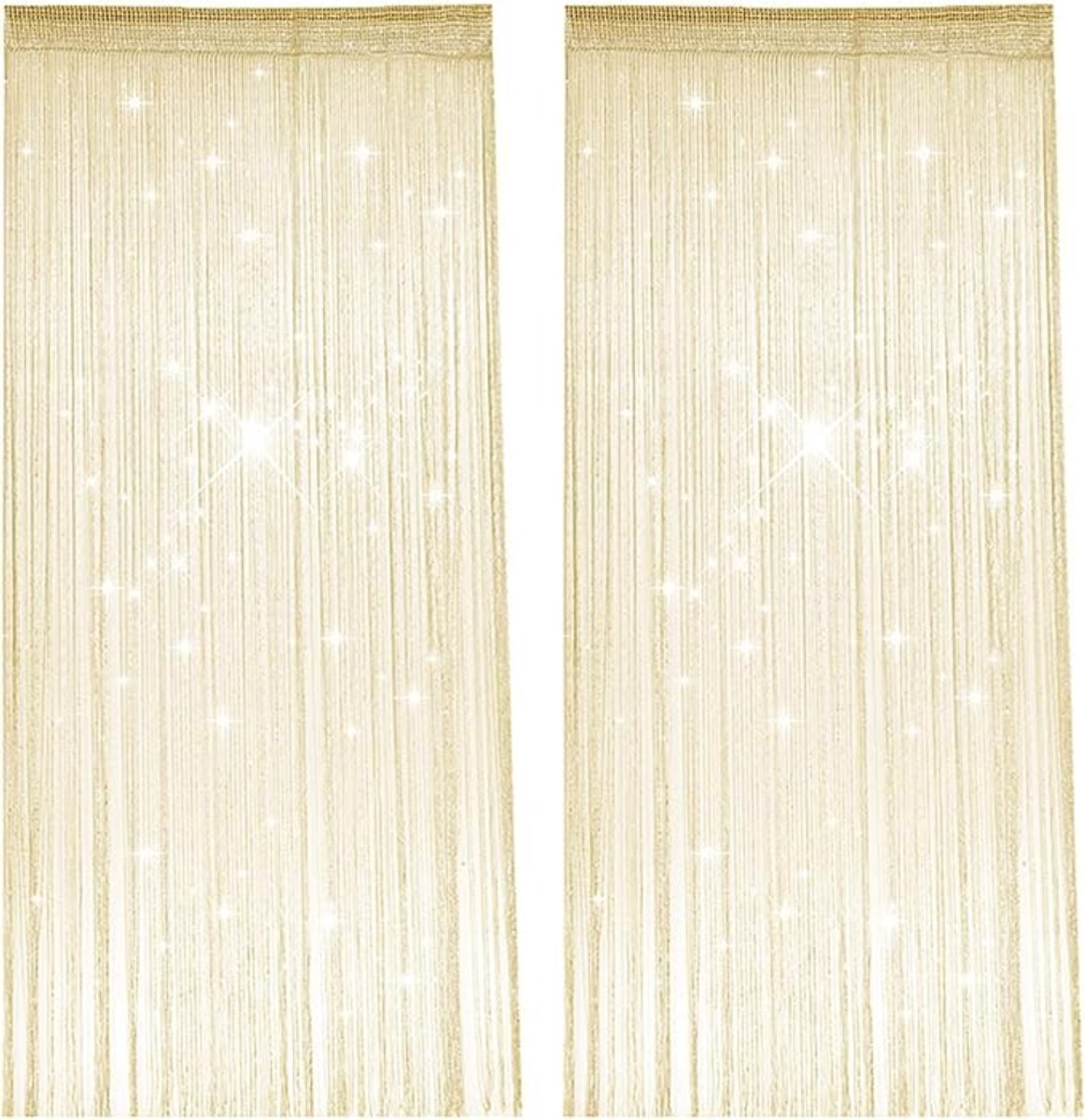 HEZIVO® Vliegengordijn Plastic - Deurgordijn Transparant - Horgordijn Deur - Anti Muggen - 2 Stuks - 100 x 200 cm - Beige