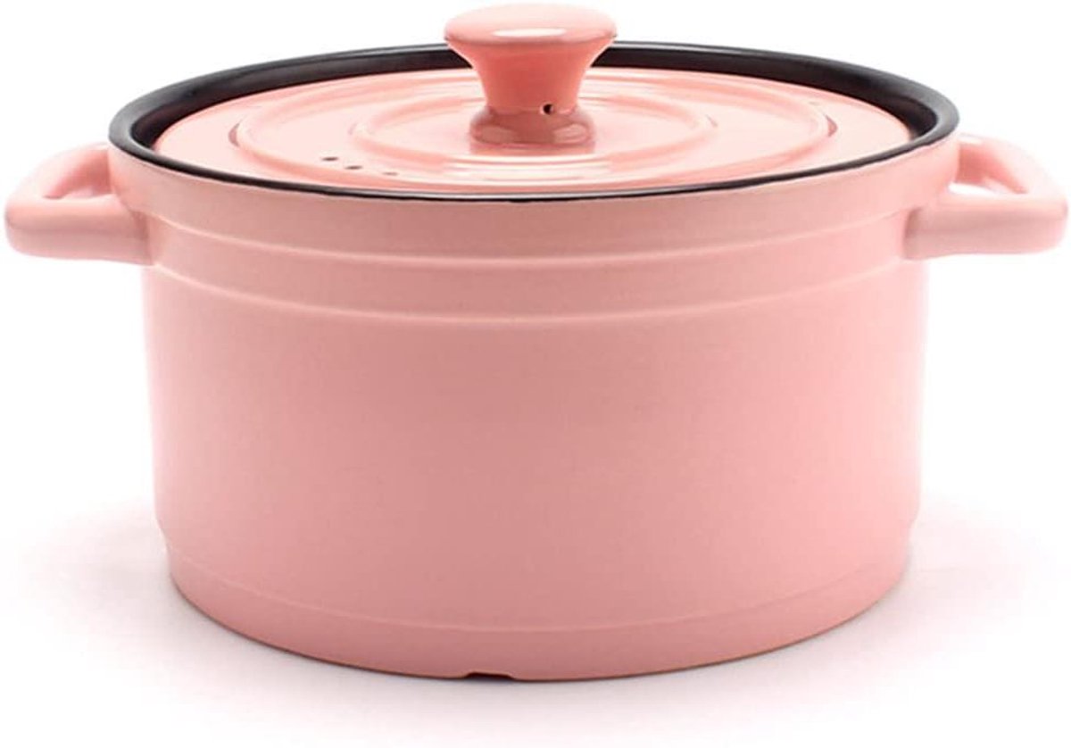 Geglaceerde Stoofpan - Gietijzeren Pan - Langzaam Garen - Hittebestendig Deksel - 3 Liter - Rood