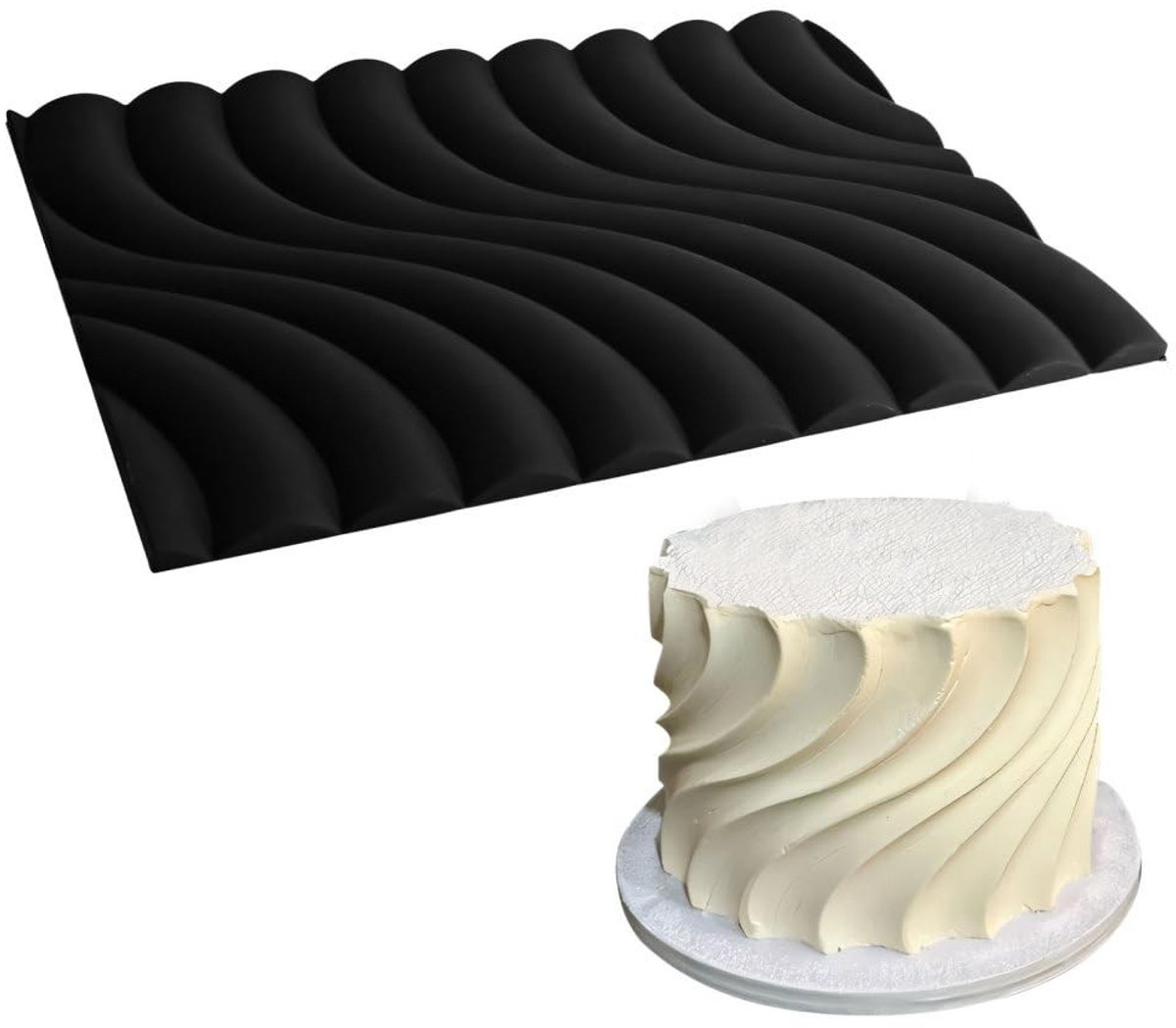 Dailygoods- Kantmal 3D Reliëf - Siliconen Bakmat - Taartdecoratie - Fondant met Kanteffect - Opvouwbaar - Hittebestendig (-40 °C tot 230 °C) - Taartmal