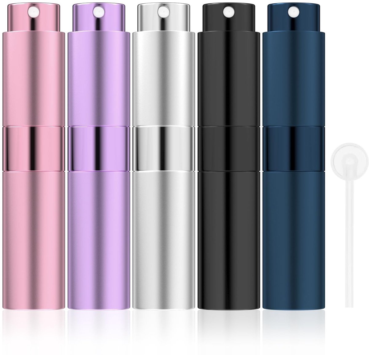 Dailygoods- Parfumhouder 5 stuks - Parfumverstuiver 8 ml - Lege Spuitfles - Vernevelaarflessen - Aluminium - Lichtgewicht en Duurzaam