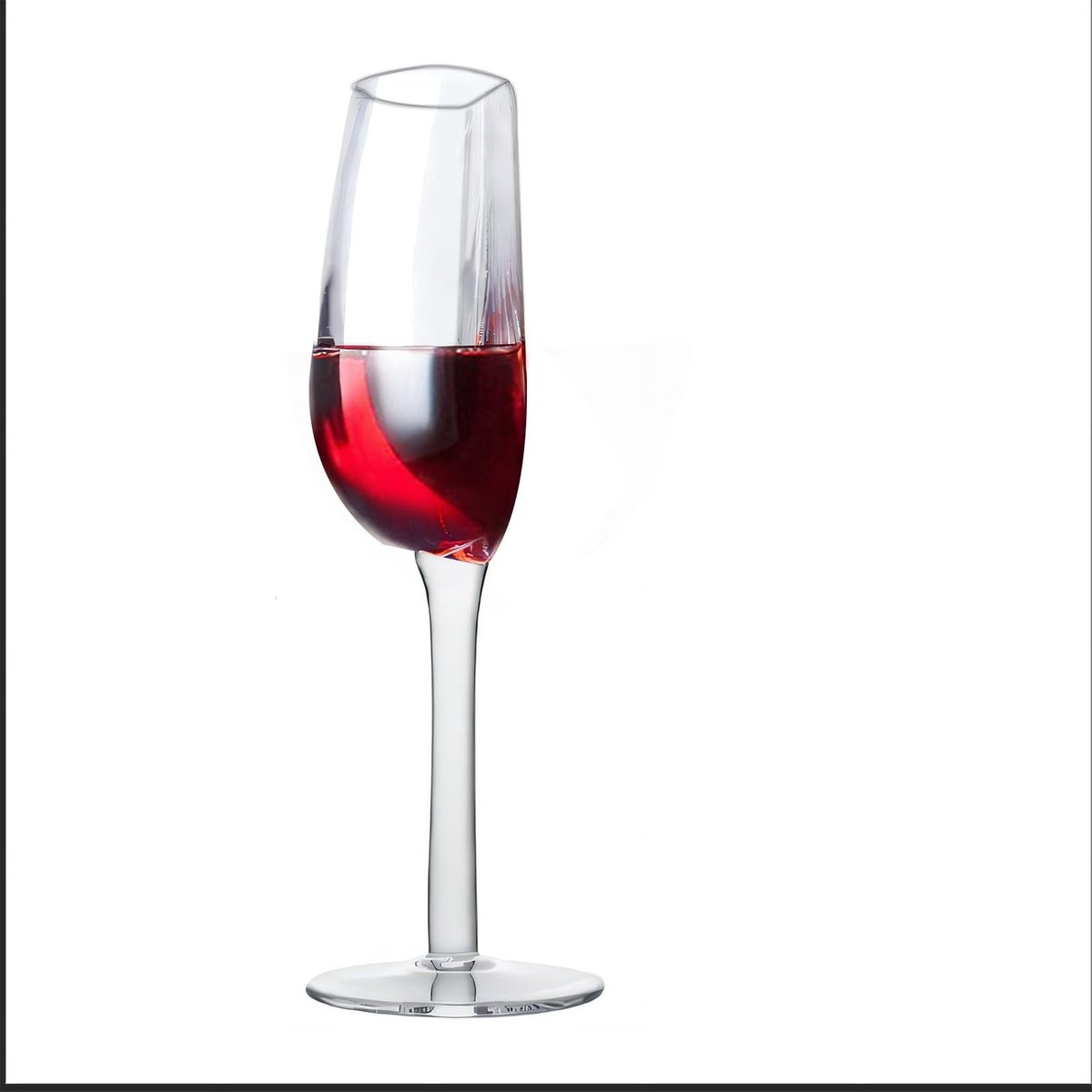 Dailygoods- Halve Wijnglazen Transparant - Champagnebeker - Grappig Wijnglas - Uniek Design - 140 ml - Ideaal voor Wijnliefhebbers - Wijnbeker