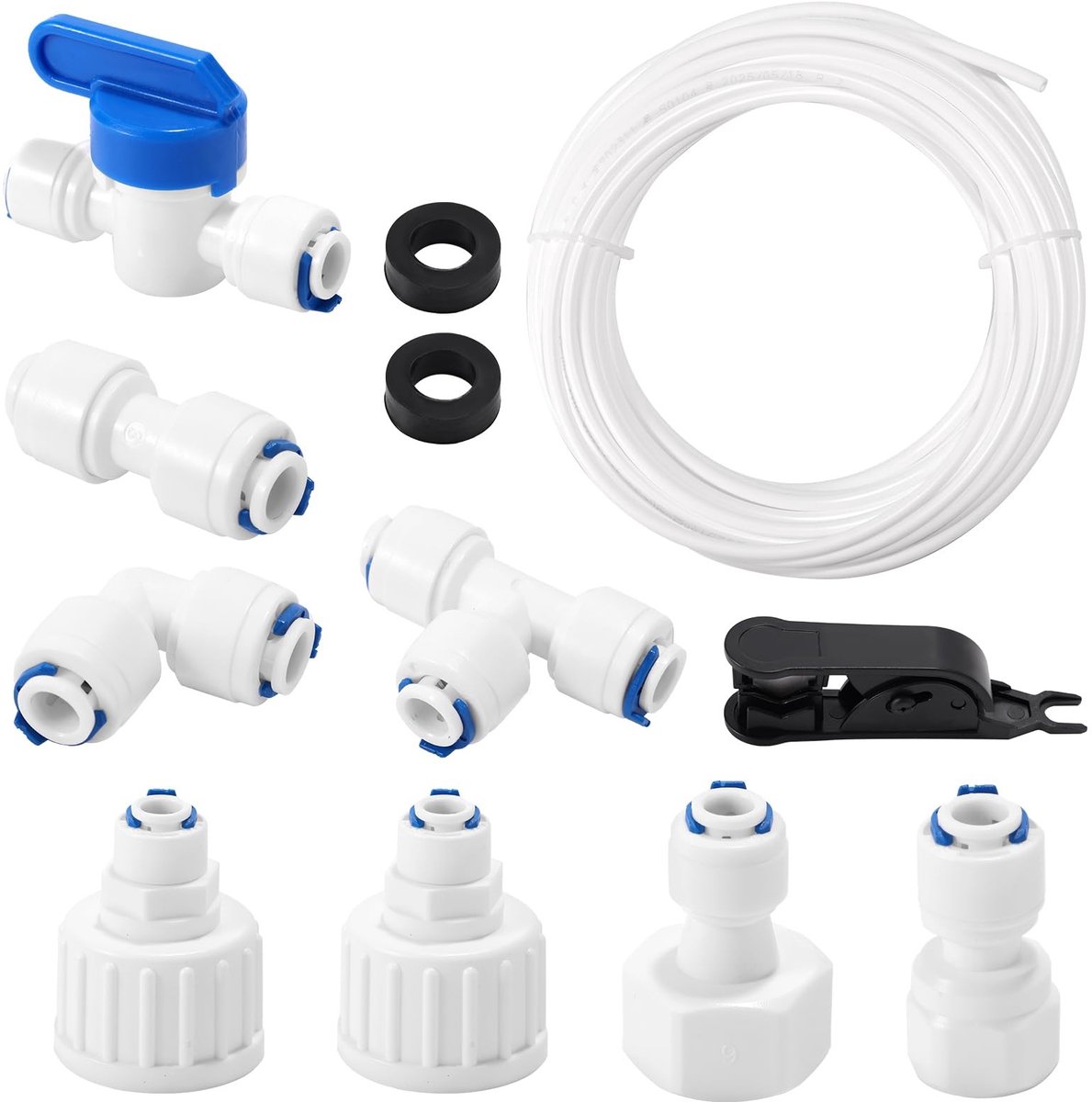 Dailygoods- Waterleidingset 26st - 15m PE-Buis - Fittingen - Kunststof - Kogelkraan - Kniestuk - Verbindingsgespen - Wateraansluiting