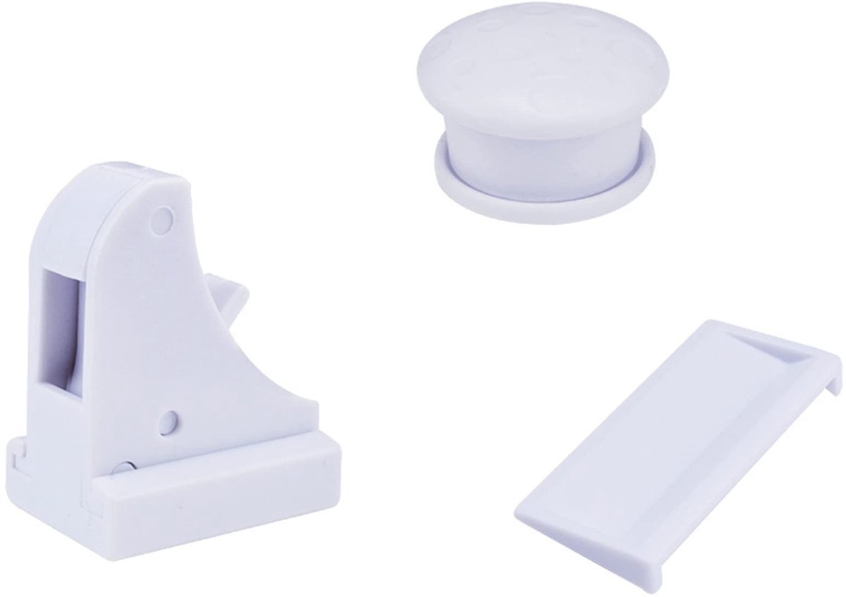Dailygoods- Kinderveiligheidskastslot - 4 Sloten + 1 Sleutel - Magnetische Kastsloten - Eenvoudige Installatie - Geen Gereedschap Nodig - Bescherming voor Kinderen - Veiligheidsloten