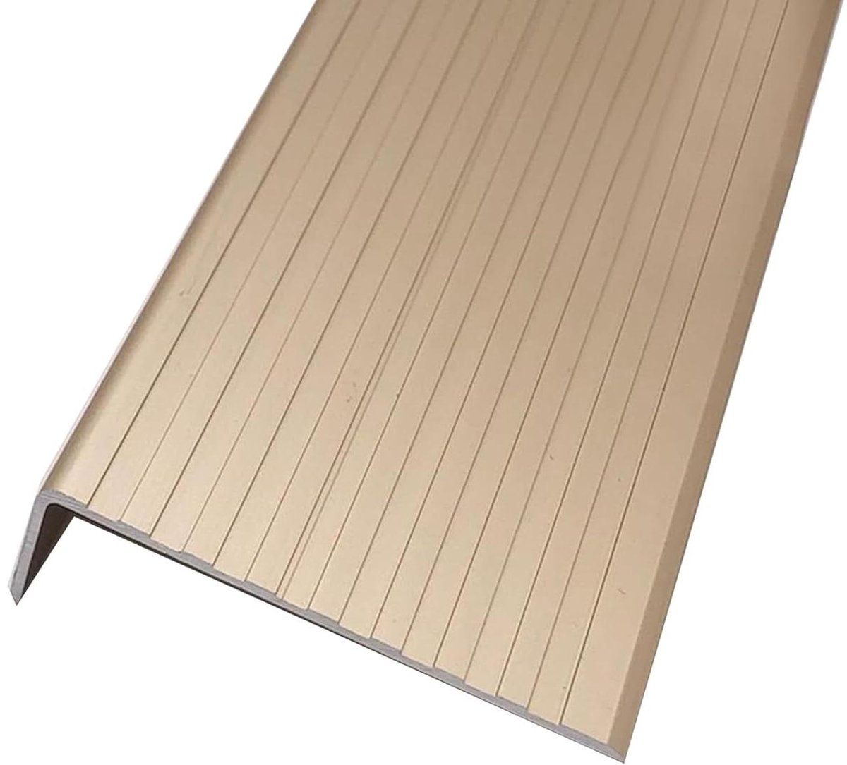 Aluminium Trapprofiel - Antislip Strips - Trap Veiligheid - Krasbescherming Randen - 75 mm Breed - Goudkleurig