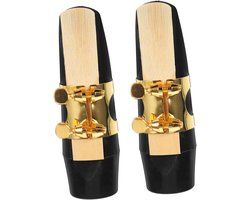 Altsax Mondstuk Set - Saxofoon Mondstukken - Muziek Maken - Met Gouden Ligatuur - 9 x 3 x 3 cm